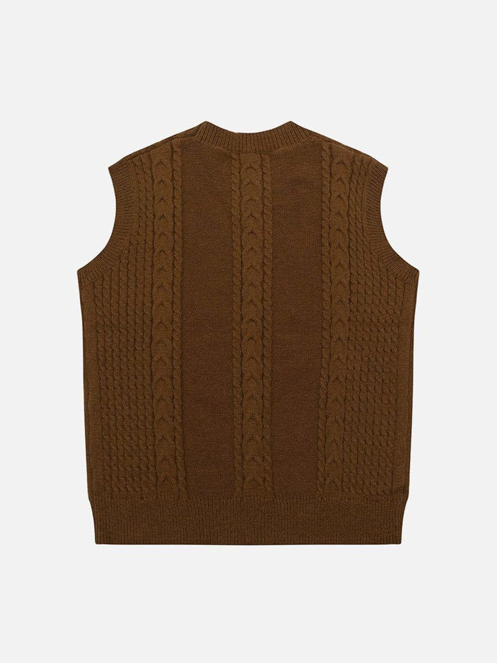 Thesclo - Sunflower Embroidered Sweater Vest - Streetwear Fashion - thesclo.com