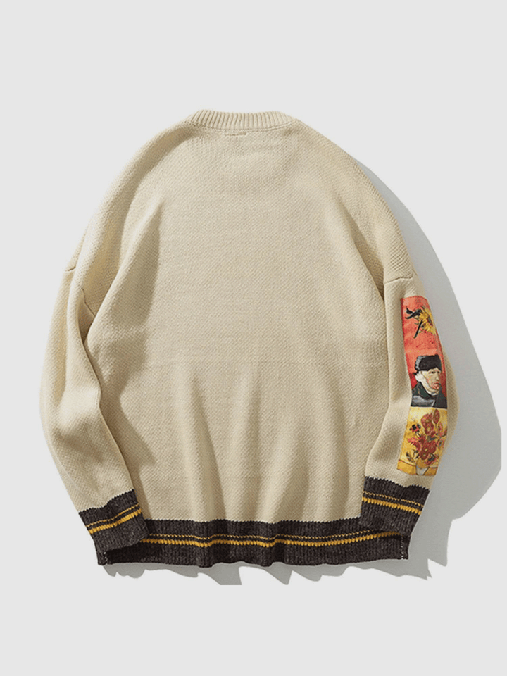 Thesclo - Sunflowers & Self-portrait of Van Gogh Sweater - Streetwear Fashion - thesclo.com