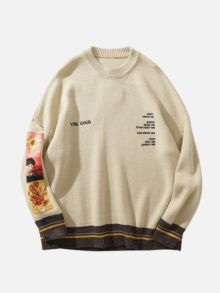 Thesclo - Sunflowers & Self-portrait of Van Gogh Sweater - Streetwear Fashion - thesclo.com