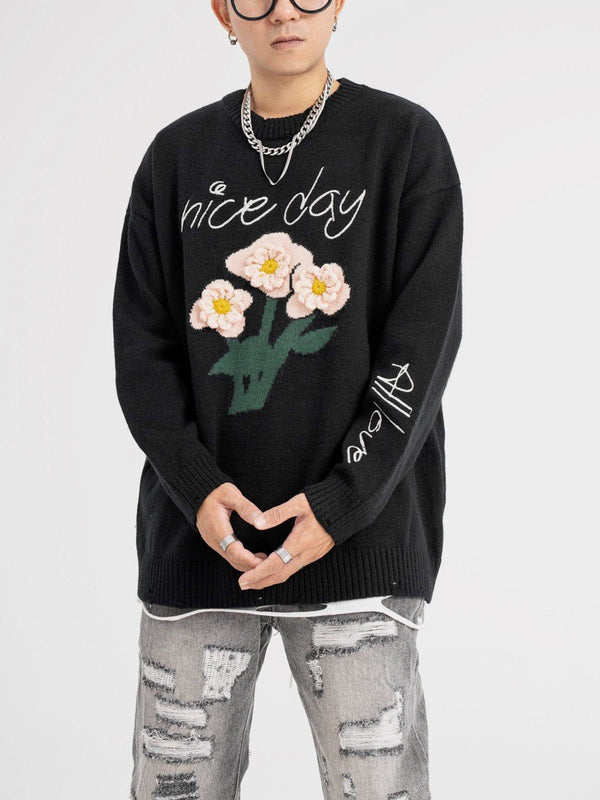 Thesclo - Three-Dimensional Flowers Sweater - Streetwear Fashion - thesclo.com