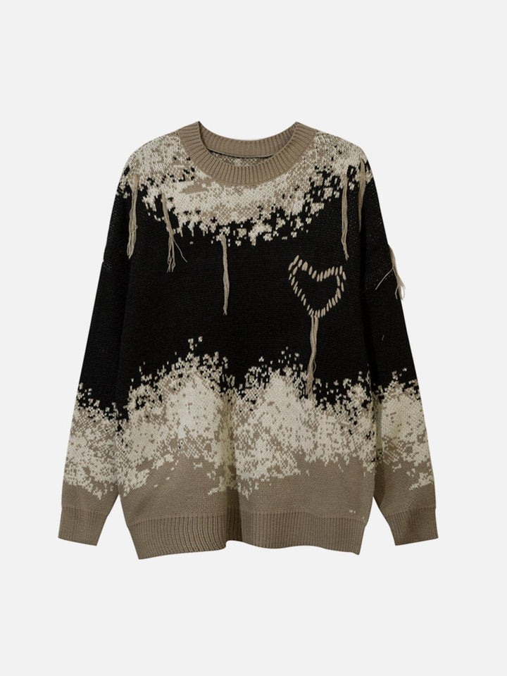 Thesclo - Tie Dye Fringe Sweater - Streetwear Fashion - thesclo.com