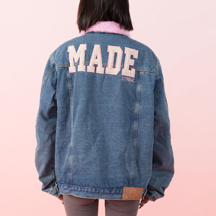 Thesclo - Towel Embroidered Letters Denim Jacket - Streetwear Fashion - thesclo.com