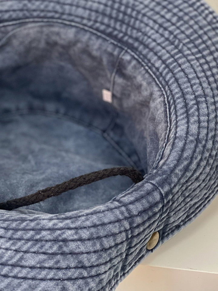 Thesclo - Train Embroidery Washed Distressed Casual Cargo Hat - Streetwear Fashion - thesclo.com