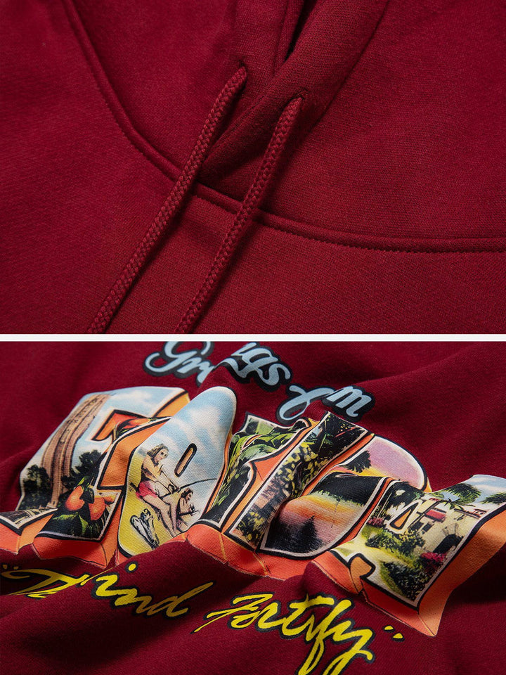 Thesclo - Vintage Creative Letter Print Hoodie - Streetwear Fashion - thesclo.com