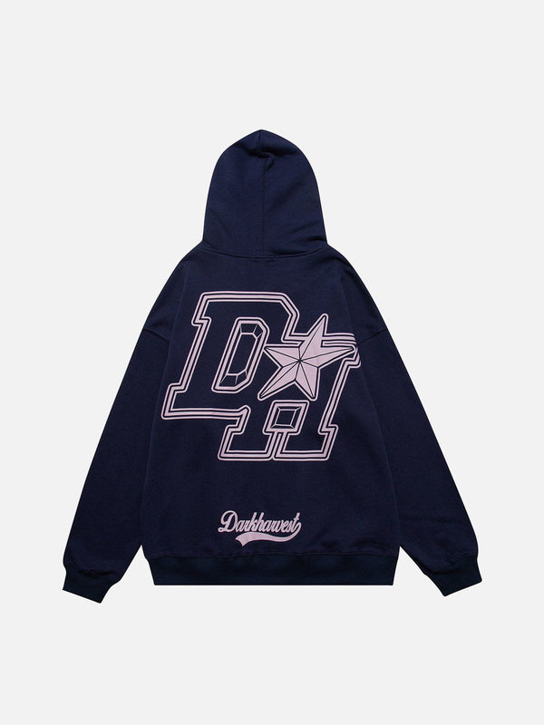 Thesclo - Vintage "DH" Print Hoodie - Streetwear Fashion - thesclo.com