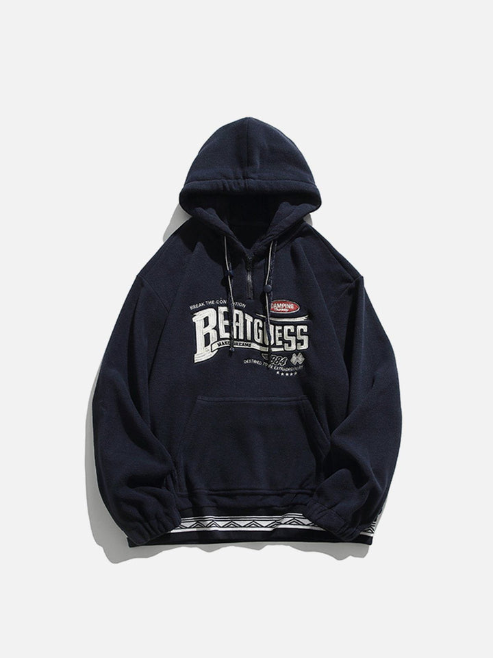 Thesclo - Vintage Embroidery Fake Two Hoodie - Streetwear Fashion - thesclo.com