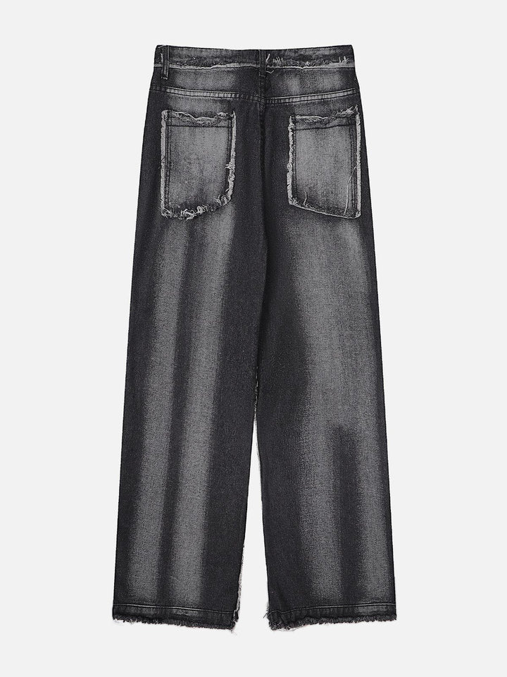 Thesclo - Vintage Gradient Burlap Jeans - Streetwear Fashion - thesclo.com