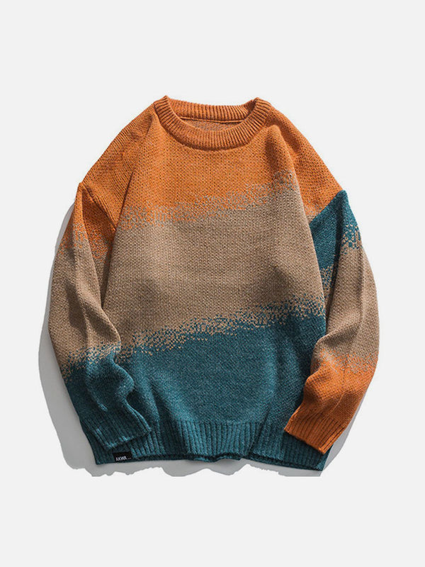 Thesclo - Vintage Gradient Knit Sweater - Streetwear Fashion - thesclo.com