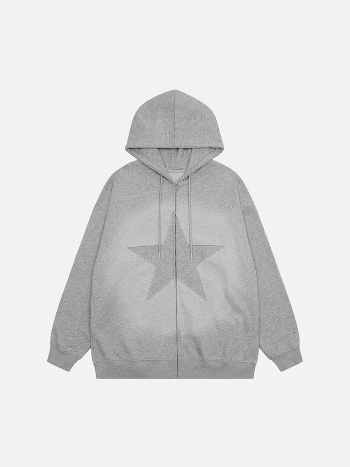 Thesclo - Vintage Pentagram Zip Up Hoodie - Streetwear Fashion - thesclo.com