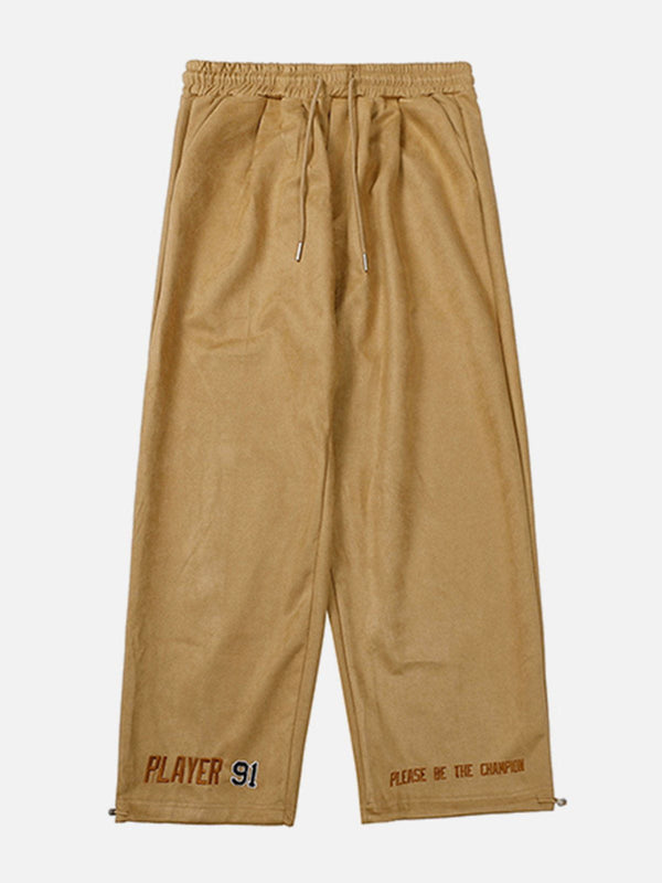 Thesclo - Vintage Sporty Suede Pants - Streetwear Fashion - thesclo.com