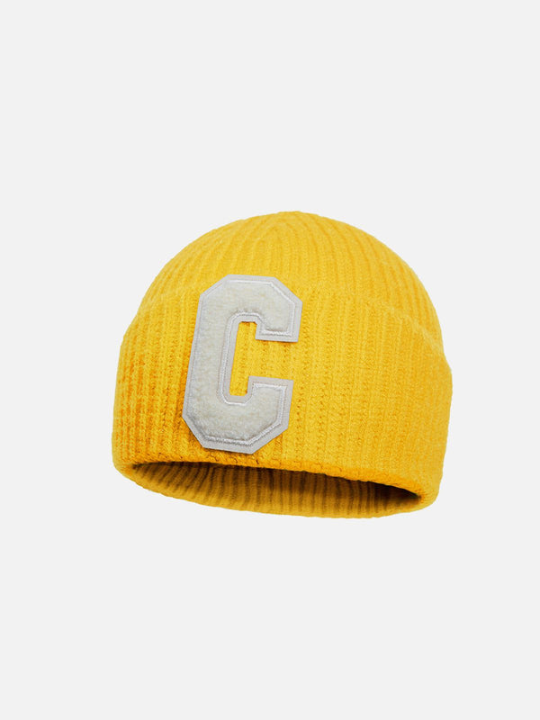 Thesclo - Warm Curled "C" Letter Knitted Hat - Streetwear Fashion - thesclo.com