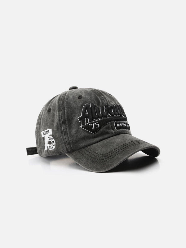 Thesclo - Washed Embroidered Letter Baseball Cap - Streetwear Fashion - thesclo.com