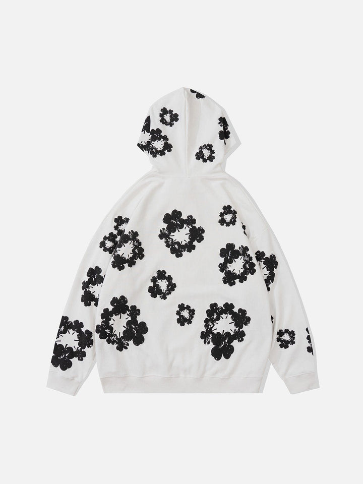 Thesclo - Winter Floral Print Hoodie - Streetwear Fashion - thesclo.com