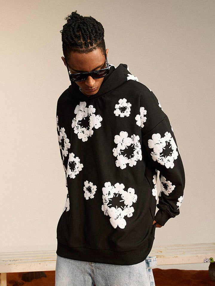 Thesclo - Winter Floral Print Hoodie - Streetwear Fashion - thesclo.com