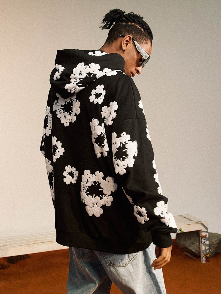 Thesclo - Winter Floral Print Hoodie - Streetwear Fashion - thesclo.com