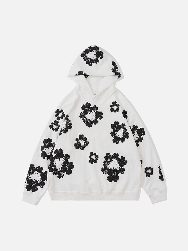 Thesclo - Winter Floral Print Hoodie - Streetwear Fashion - thesclo.com
