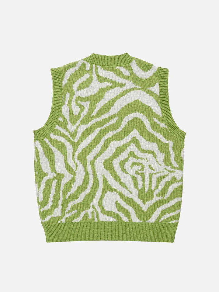 Thesclo - Zebra Pattern Embroidery Sweater Vest - Streetwear Fashion - thesclo.com