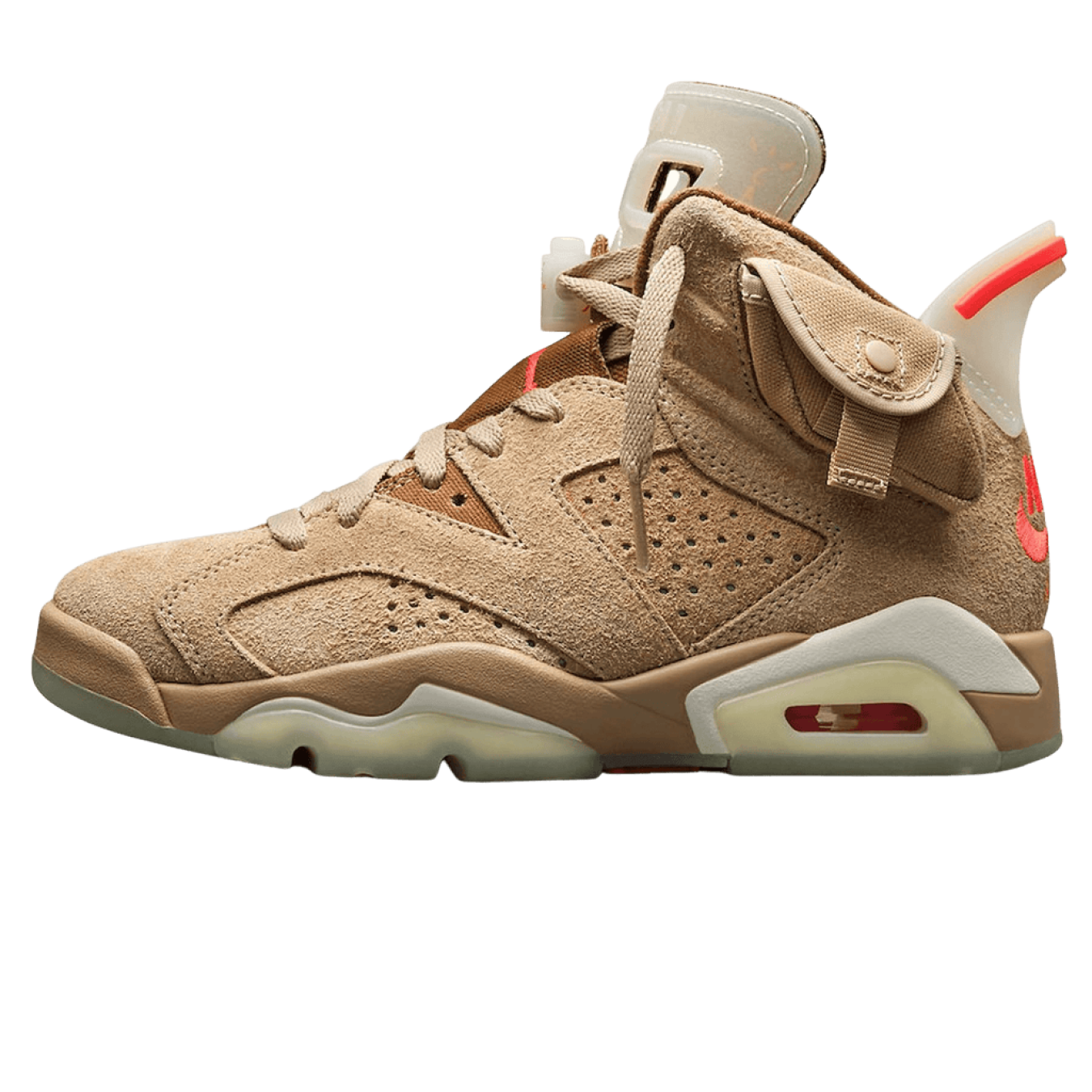 Travis Scott x Air Jordan 6 Retro 'British Khaki' - Streetwear Fashion - thesclo.com